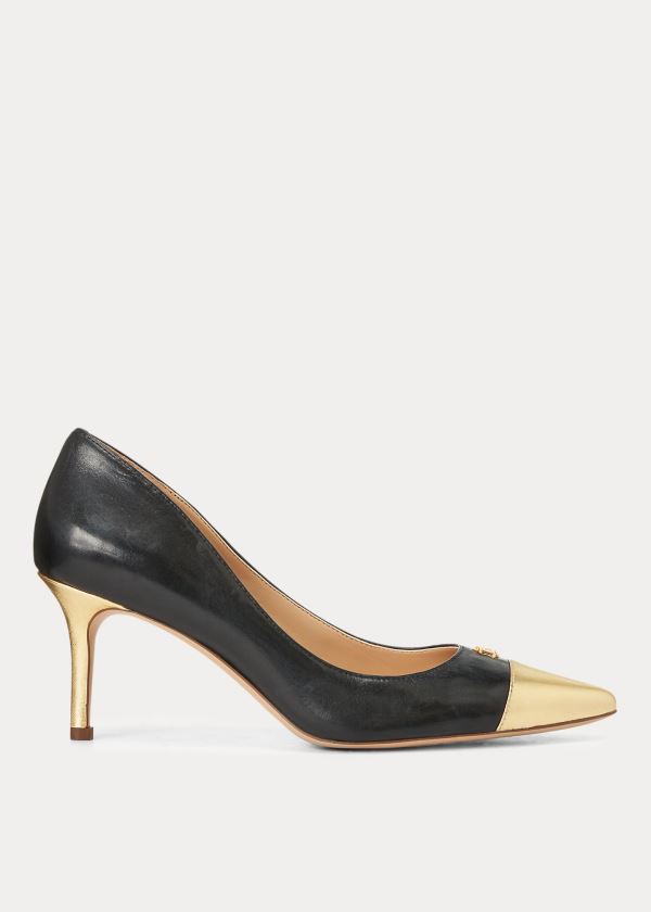 Women's Ralph Lauren Lanette Leather Toe-Cap Pumps | 156234FSO